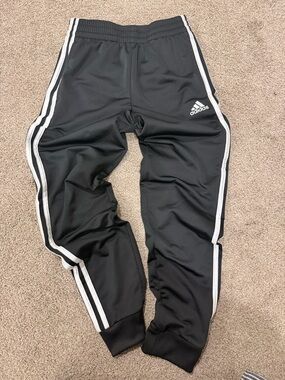 adidas Black Joggers with White Side Stripes